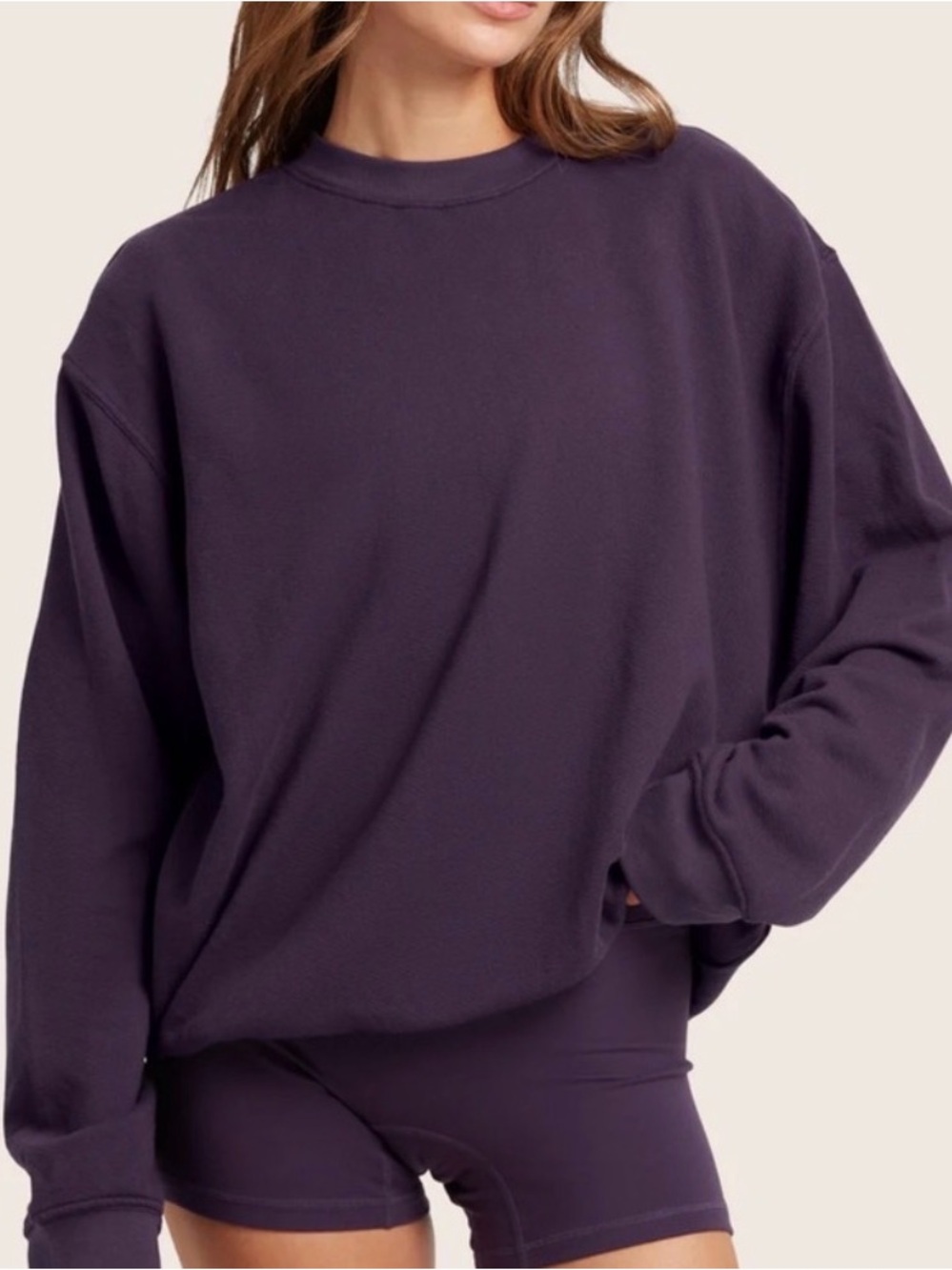 SET Active Oversized Crewneck Sweatshirt - Plum